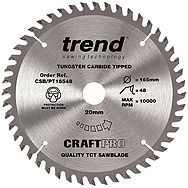 Trend CSB/PT16548 165mm x 20mm 48T Plunge Circular Saw Blade