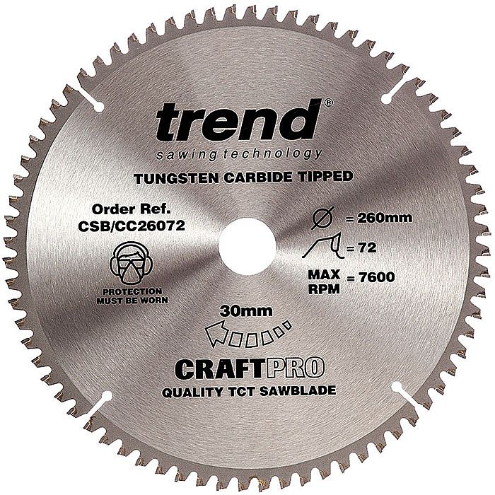 Trend CSB/CC26072 260mm x 76T Crosscut Circular Saw Blade Ray Grahams