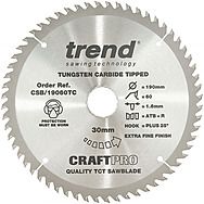 Trend CSB/19060TC 1.6mm Kerf 190mm 60T Circular Saw Blade For DCS575 FlexVolt Saw