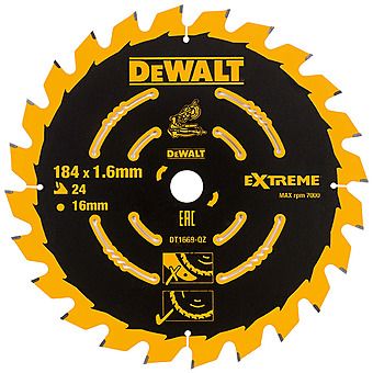 Dewalt DT1669 Coarse Mitre Saw Blade 184mm x 16mm x 24T For DCS365