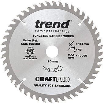 Trend CSB/16548B 165mm x 20mm 48T Circular Saw Blade