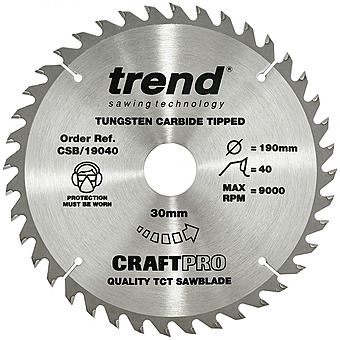 Trend CSB/19040 Circular Saw Blade 190mm 40T