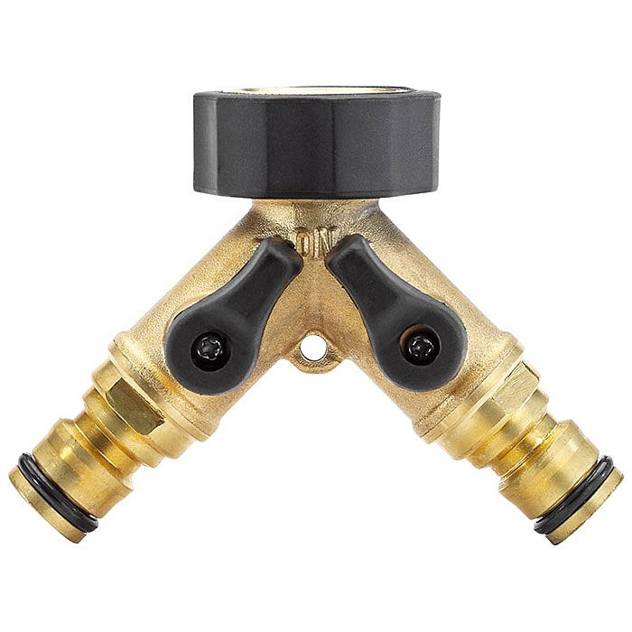 Draper 36228 Brass 3/4 Inch BSP Double Tap Connector with Flow Control Ray Grahams DIY Store