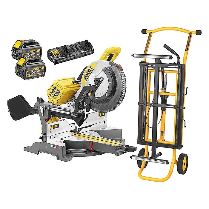 Dewalt DHS780 54V 305mm Mitre Saw With Pneumatic Assist Stand & 2 x 6