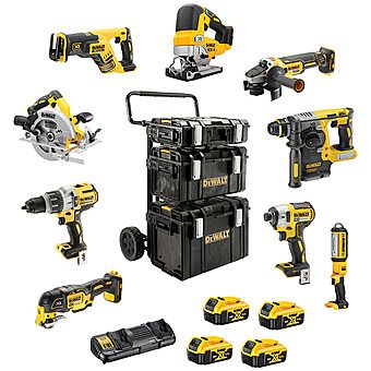 Dewalt 18V XR ALL Brushless 9pc Cordless Power Tool Kit 4 x 5.0Ah Batteries