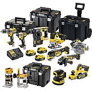 DeWalt 18V XR 10 Piece Power Tool Kit 3 x 5.0Ah Batteries - DCK755P3T + DCP580 + DCW210 + DCW604