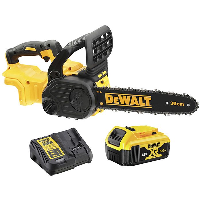 DeWalt DCM565P1 18V Brushless XR Cordless Chainsaw 30cm With 1 x 5.0Ah