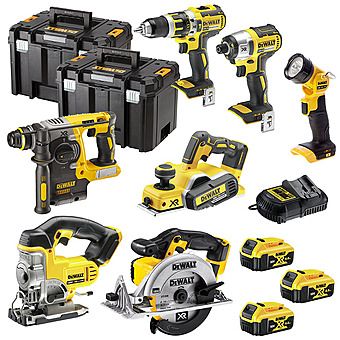 Dewalt 18V XR 7 Piece Cordless Powertool Kit With 3 x 4.0Ah Batteries DCK699M3T + DCP580