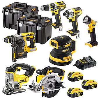 DeWalt 7 Piece 18V XR Cordless Powertool Kit 3 x 4.0Ah Batteries