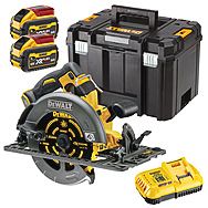 DeWalt DCS579X2 54V FlexVolt XR High Power Rail Circular Saw 190mm 2 x 9.0Ah Batteries