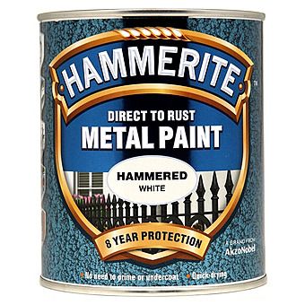 Picture of Hammerite Direct To Rust Metal Paint Hammered White