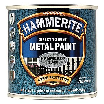 Picture of Hammerite Direct To Rust Metal Paint Hammered Silver