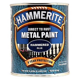 Picture of Hammerite Direct To Rust Metal Paint Hammered Blue