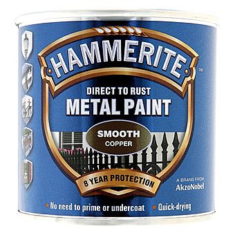 Hammerite Direct To Rust Metal Paint Smooth Copper 0.25 Litres