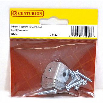 Centurion CJ123P 19mm Zinc Plated Steel Brackets (4PK)