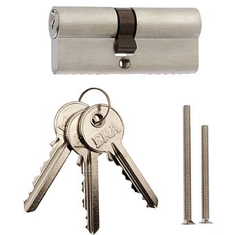 ERA Euro Cylinder Lock 45mm x 45mm 6 Pin Nickel
