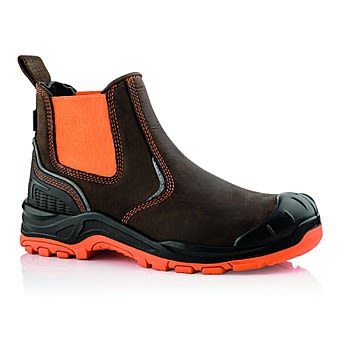 Picture of Buckbootz BuckzViz BVIZ3 Brown & Orange Safety Dealer Boots