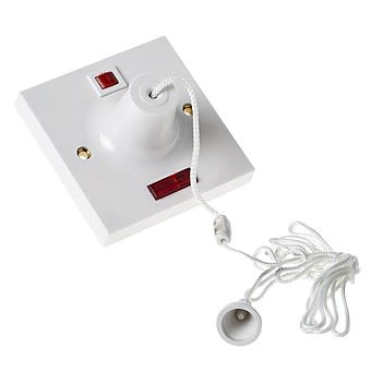 45 Amp DP Ceiling Pull Cord Electric Shower Switch With Neon