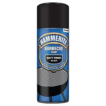 Hammerite Barbecue BBQ Paint Matt Black 400ml Aerosol High Temperature Heat Resistant