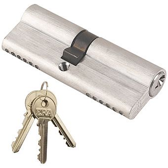 ERA Euro Cylinder Lock 40mm x 50mm 6 Pin Nickel