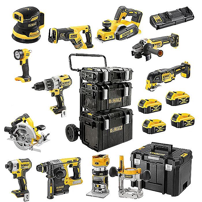 DeWalt 18v XR 11 Piece Cordless Power Tool Kit x 5.0Ah Batteries  DCK853P4 DCP580 DCW210 DCW604 Ray Grahams DIY Store