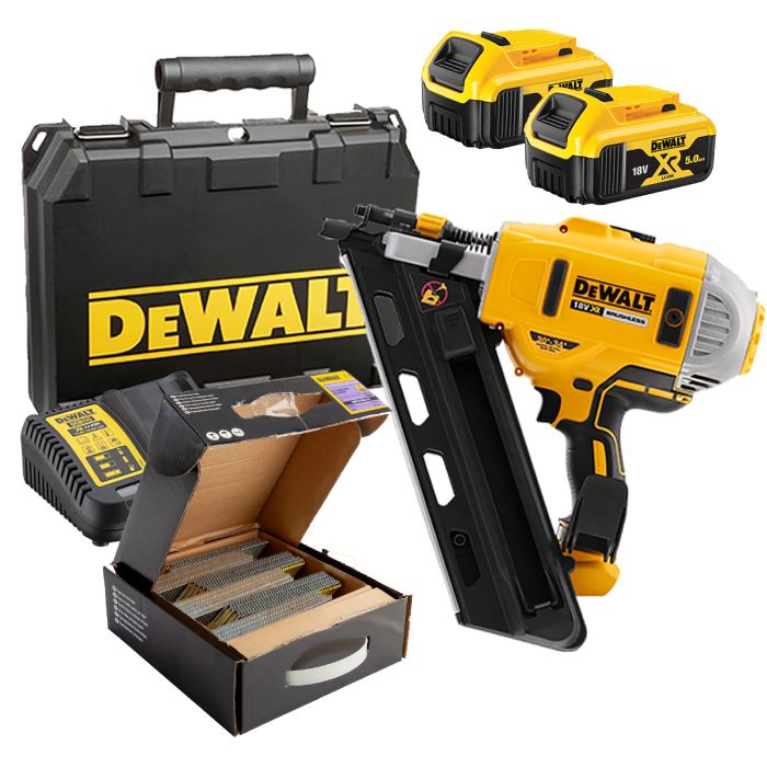 Dewalt DCN692P2 XR 18v Framing Nailer, 2x 5.0Ah Batteries & 2200 Nails
