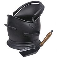 Castle Living Premium Black Helmet Coal Bucket & Shovel