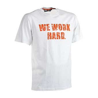 Picture of Herock White Anubis T-Shirt "We Work Hard"