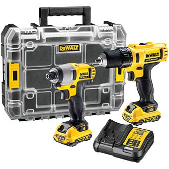 DeWalt DCK211D2T XR 12V Drill and Impact Driver Twinpack 2 x 2.0Ah Batteries 10.8V Compatible