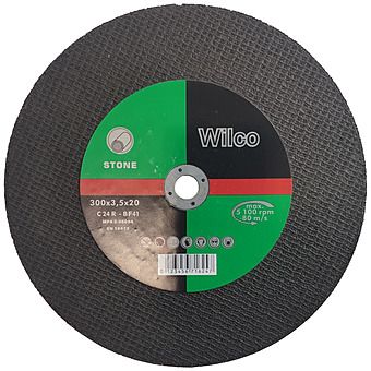 Wilco 300mm x 3.5mm Stone Cutting Disc - 20mm Flat Centre