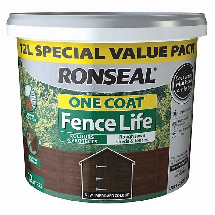 Ronseal One Coat Fence Life 12 Litre Ray Grahams DIY Store
