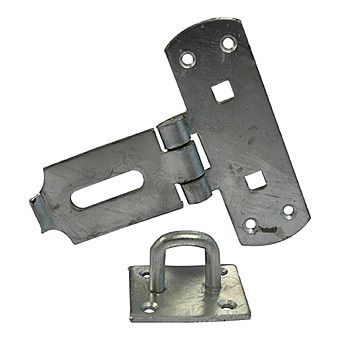 Heavy Duty 150mm Vertical Hasp & Staple Galvanised Bolt On