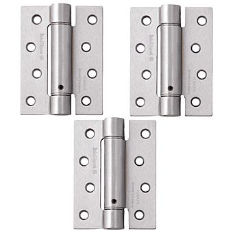 Pack of 3 Steel Single Action Spring Hinges 100 x 75mm