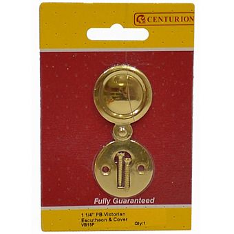 1 1/4" Polished Brass Victorian Escutcheon with Cover