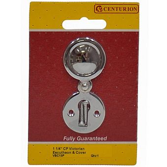 1 1/4" Chrome Plated Victorian Escutcheon Key Hole with Cover