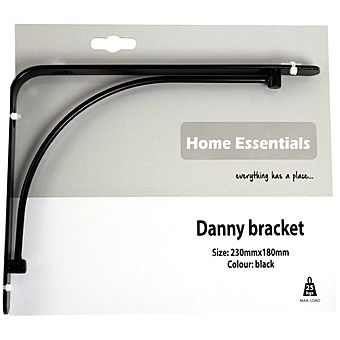 Danny Shelf Bracket 23 x 18cm Black