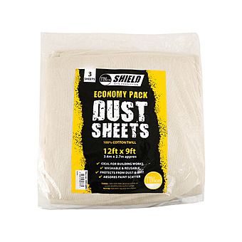 Economy 3 Pack Cotton Twill Dust Sheets 12' x 9'