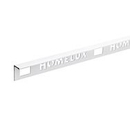 Homelux White Metal Straight Tile Trim 10mm x 2.5m