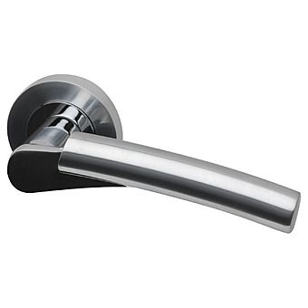 Ruby Lever On Rose Door Handles Polished/Satin Chrome