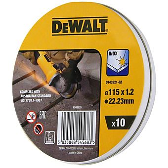 DeWalt 10pk 115mm x 1.2mm Metal/Inox Cutting Disc DT43921