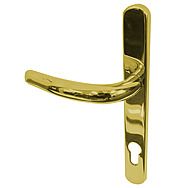 PVC Door Lock Handles 2 Hole Polished Gold 92mm