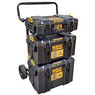 DeWALT TSTAK Shallow Box Plastic Tool Box, with 2 Wheels, 512 x 512 x 635mm  | DeWALT | RS Components India