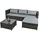 Kingfisher Corner Sofa &amp; Table Set | Rattan Effect