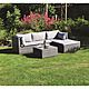 Kingfisher Corner Sofa &amp; Table Set | Rattan Effect