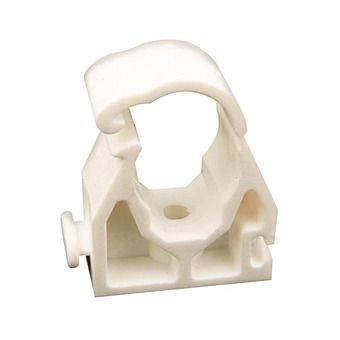 Interlocking Plastic Pipe Clip 15mm White