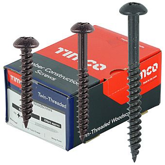 Picture of TIMco No.10 Blackjax Woodscrews Roundhead 200 Box