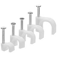 White Round Electrical Cable Clips