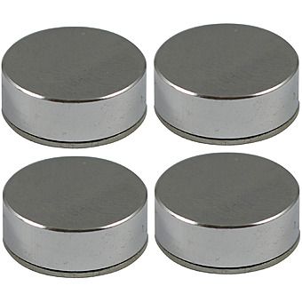 TIMco Polished Chrome Threaded Screw Cap 4 Pack For Mirrors etc.