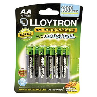 Lloytron 4 x AA Rechargeable Batteries NiMH