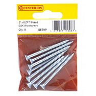 2" x 8 ZP Cross Recessed Hardened Twin Thread Woodscrews with Countersunk Head (Pack of 8)